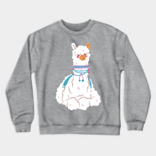 Cute Llama Sitting and Smiling! Crewneck Sweatshirt